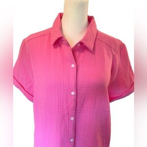 Lucky brand women’s short sleeve pink top, Sz M
